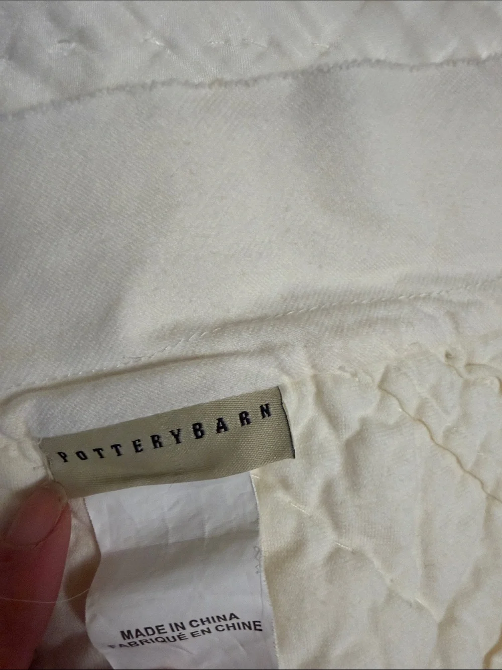Pottery Barn King Size Ivory Quilt and Euro Sham Set